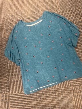 NWT LuLaRoe Dahl Teal Short-Sleeve Tee with Lady Bugs Sz M